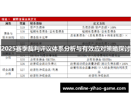 2025赛季裁判评议体系分析与有效应对策略探讨
